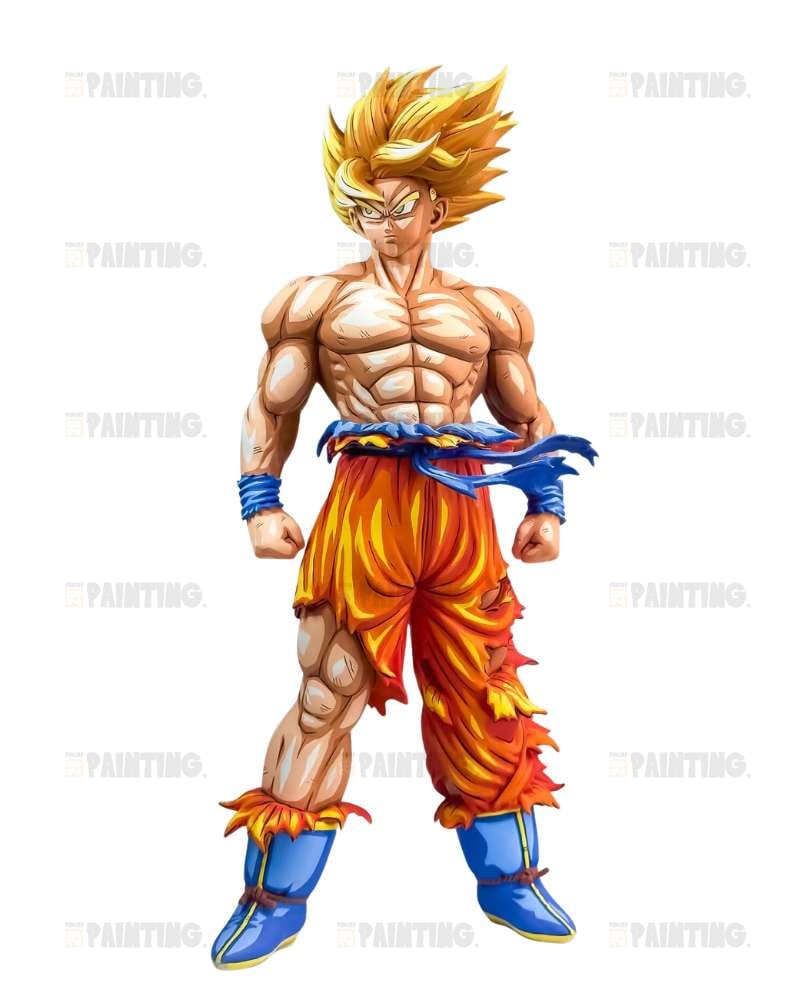 30CM Dragon Ball Z Goku SSJ War Damage Figure Repaint