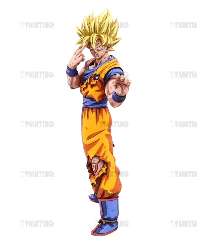 25CM Dragon Ball Super Saiyan Son Goku Anime Figure Repaint