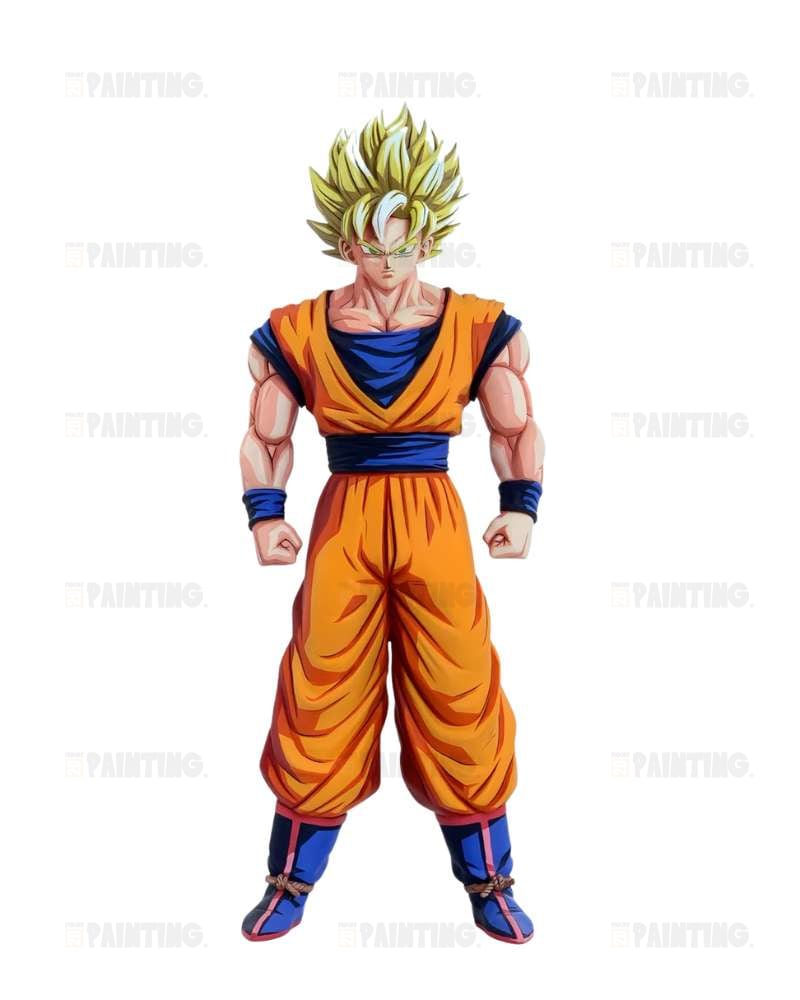 2D Anime Dragon Ball Super Saiyan Son Goku Figure Repaint