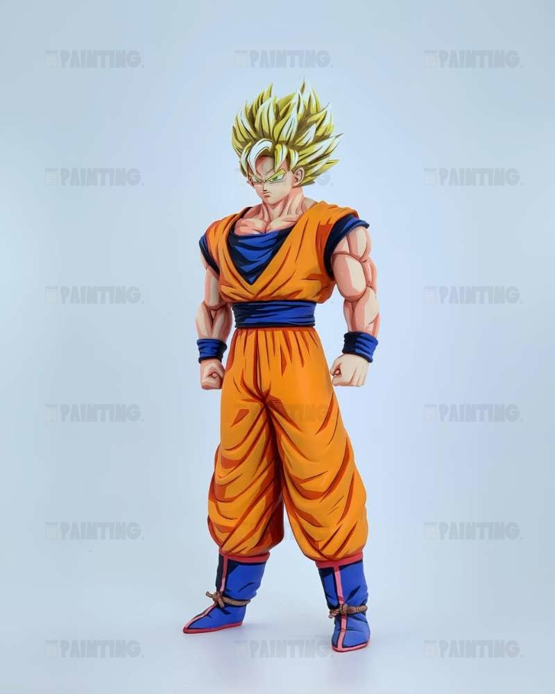2D Anime Dragon Ball Super Saiyan Son Goku Figure Repaint