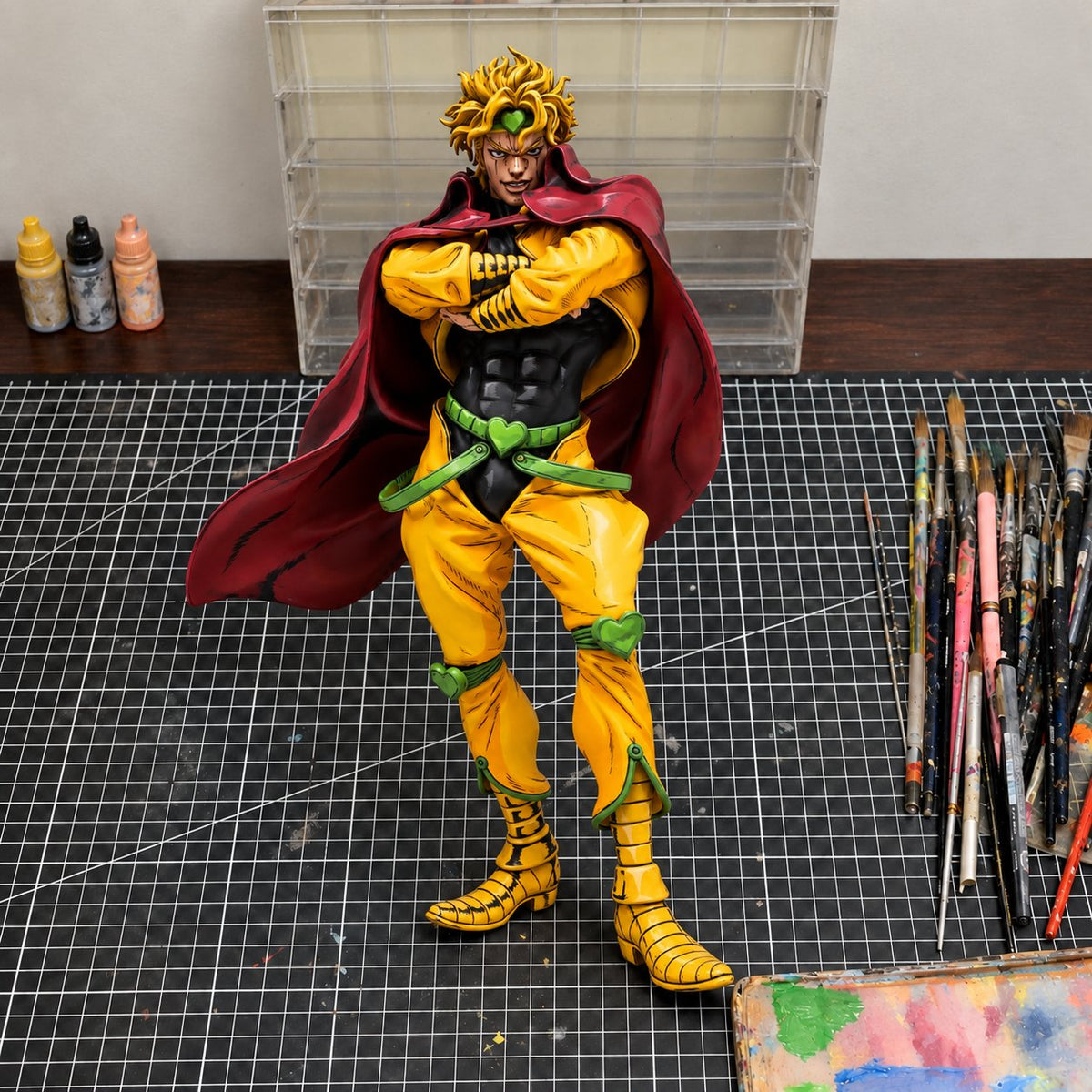 JoJo Bizarre Adventure Stardust Crusaders Dio Figure Repaint — painted figure in a miniature painting workshop