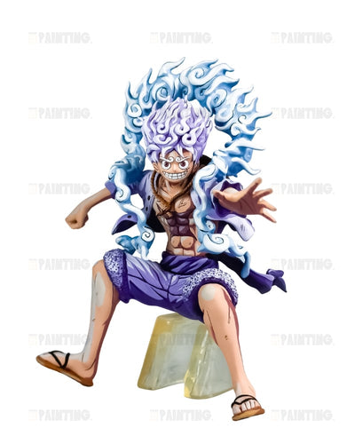 3D Printed Anime Colour One Piece Luffy Gear 5 Figure Repaint