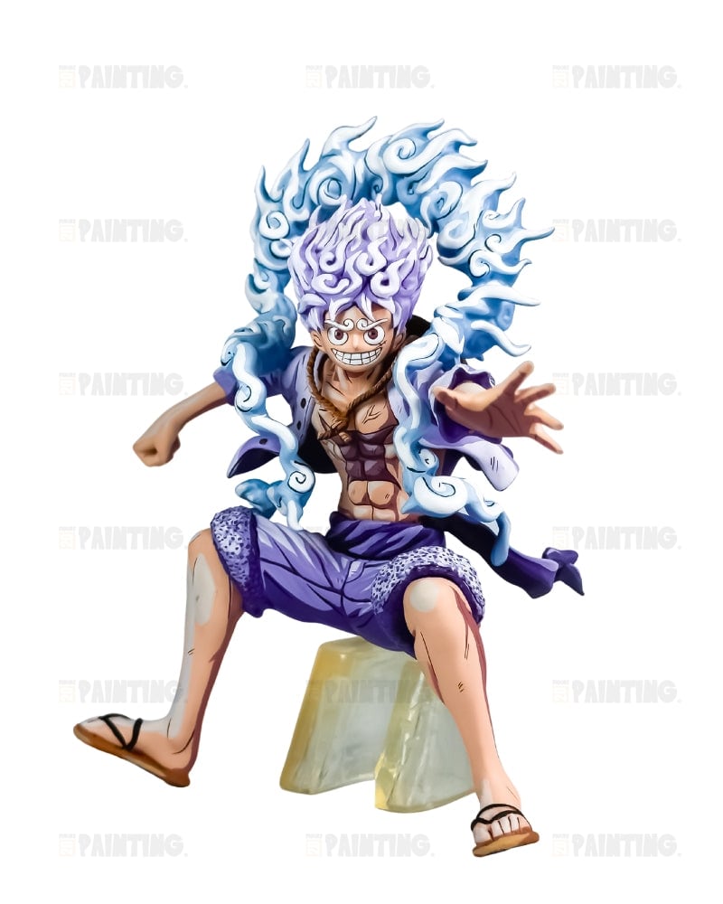 3D Printed Anime Colour One Piece Luffy Gear 5 Figure Repaint