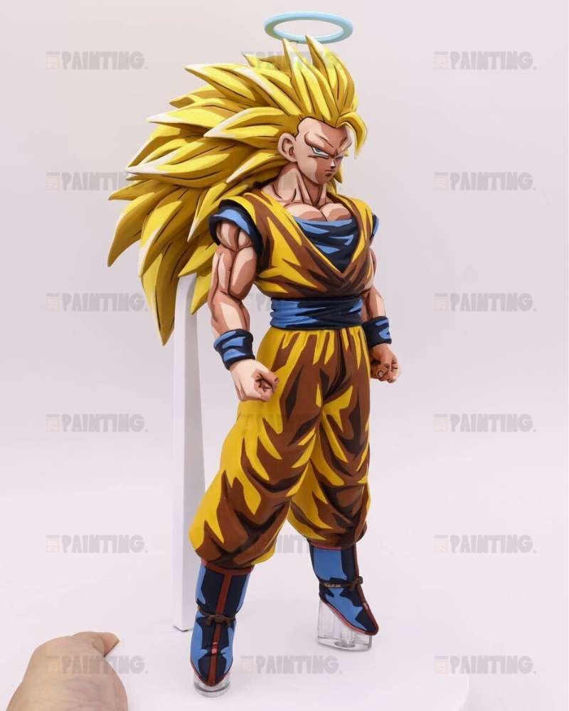 25CM Dragon Ball Super Saiyan 3 Son Goku Figure Repaint