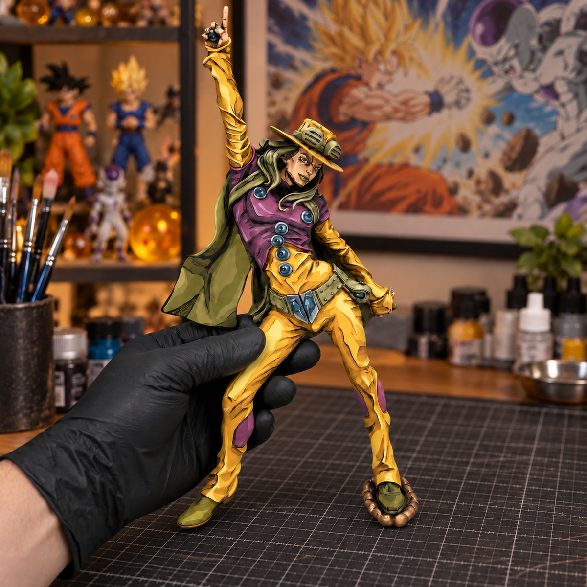 JoJo's Bizarre Adventure Gyro Zeppeli Figure Repaint — workshop view