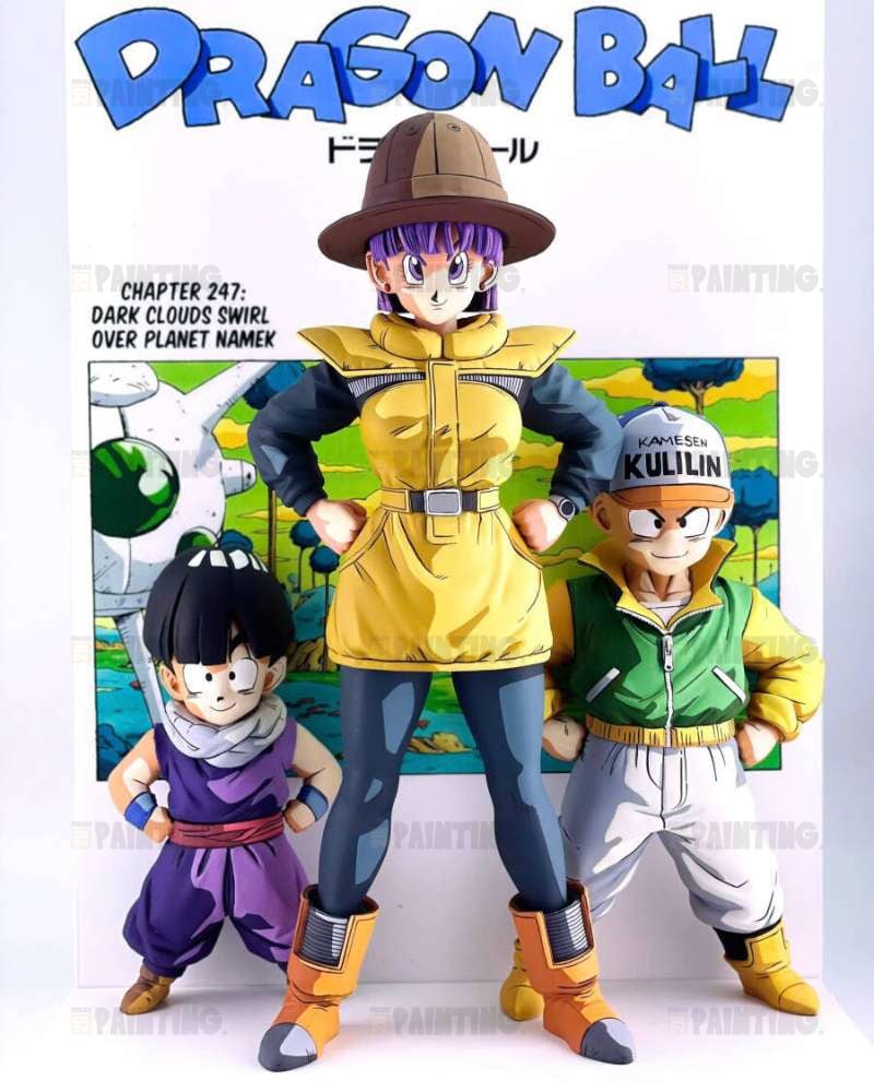 Dragon Ball Trio of Gohan, Krillin, Bulma 2D Colour Figure Repaint