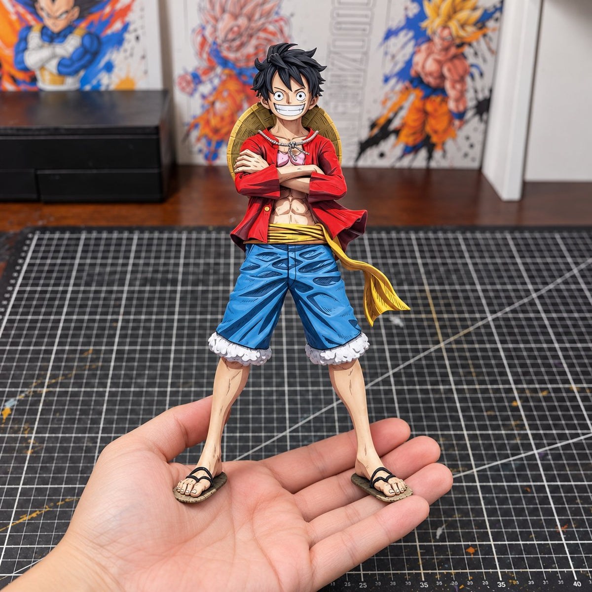 Anime Colour One Piece Monkey D. Luffy Figure Repaint — workshop view
