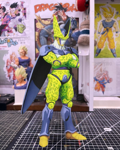 2D Anime Colour Dragon Ball Perfect Cell Anime Figure Repaint