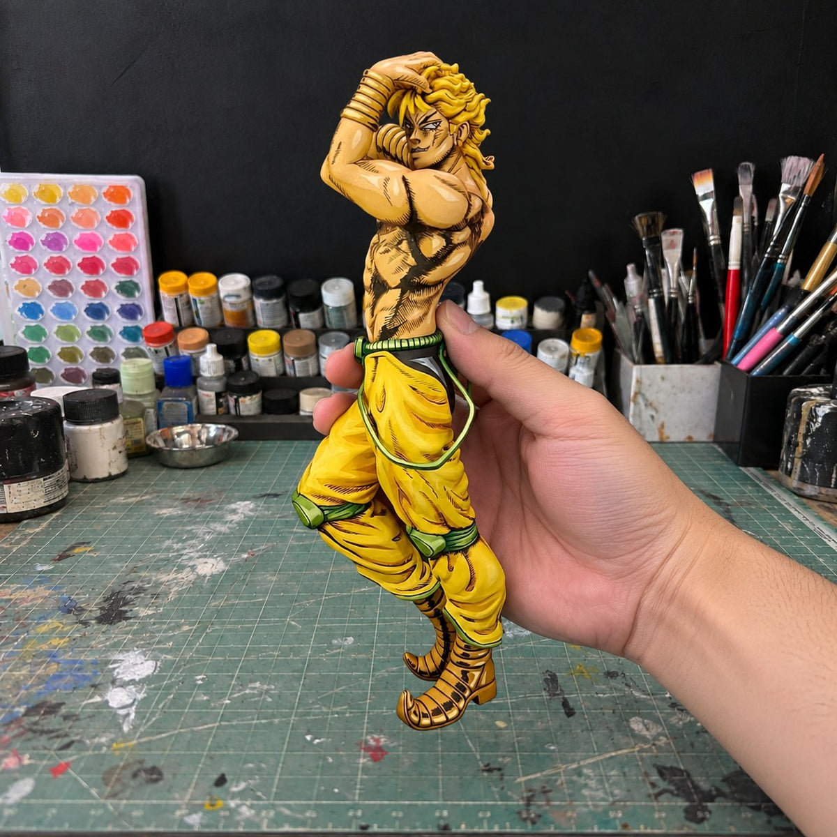 JoJo's Bizarre Adventure Evil Party Dio Figure Repaint — painted figure in a miniature painting workshop