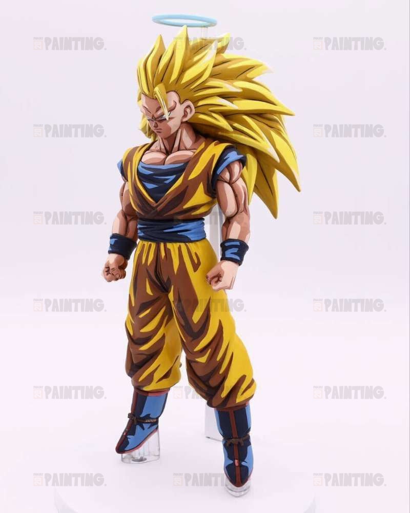 25CM Dragon Ball Super Saiyan 3 Son Goku Figure Repaint