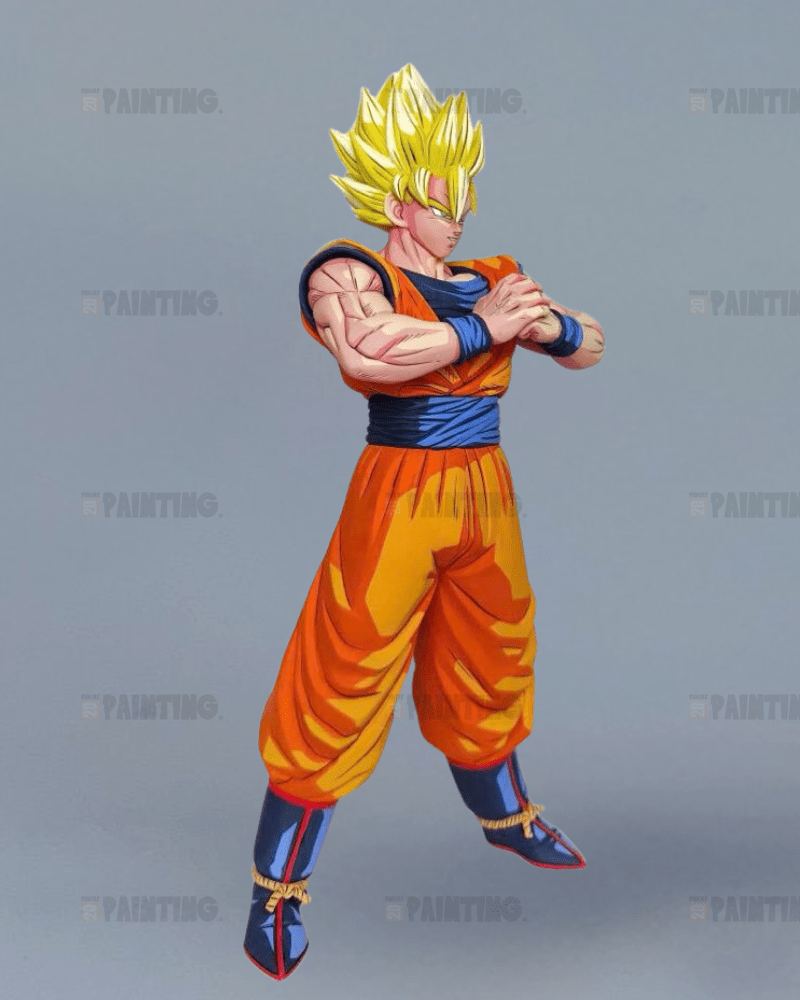 30CM Dragon Ball Super Saiyan Son Goku Figure Repaint