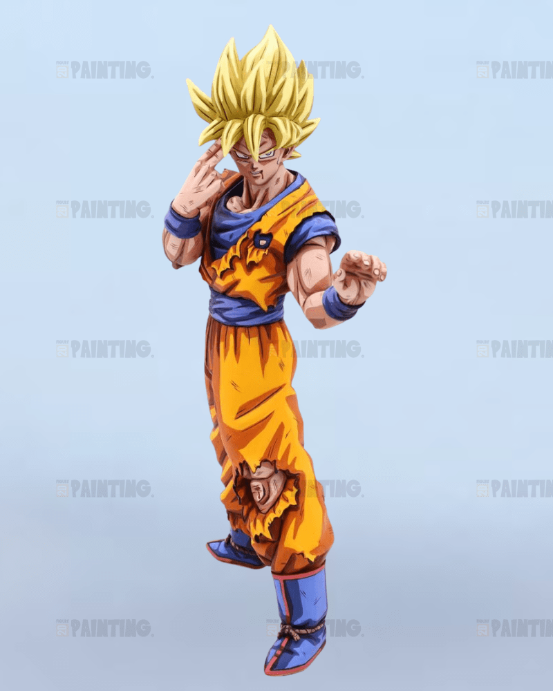 25CM Dragon Ball Super Saiyan Son Goku Anime Figure Repaint