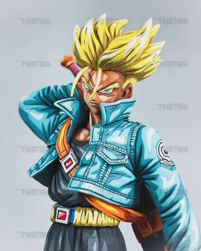 Hand Painted Dragon Ball Future Trunks 2D Comic-Style Repaint