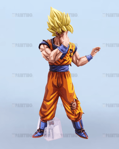 25CM Dragon Ball Super Saiyan Son Goku Anime Figure Repaint