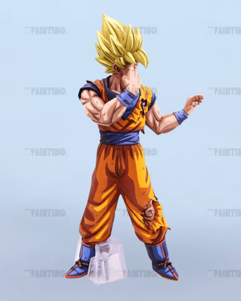 25CM Dragon Ball Super Saiyan Son Goku Anime Figure Repaint