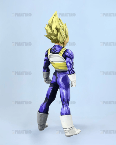 Super Saiyan Vegeta figure on a light blue background