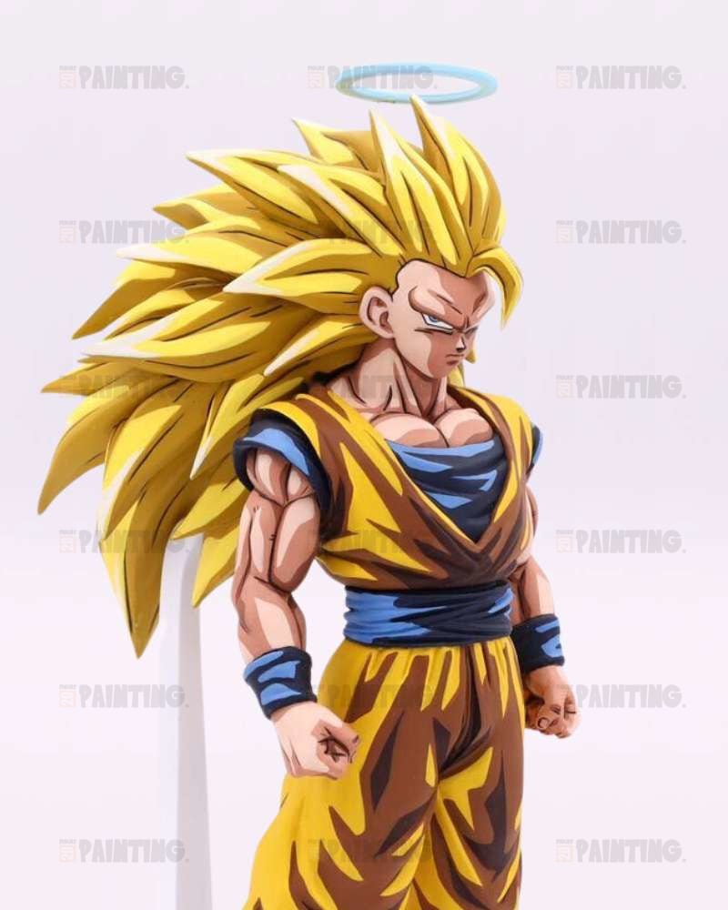 25CM Dragon Ball Super Saiyan 3 Son Goku Figure Repaint