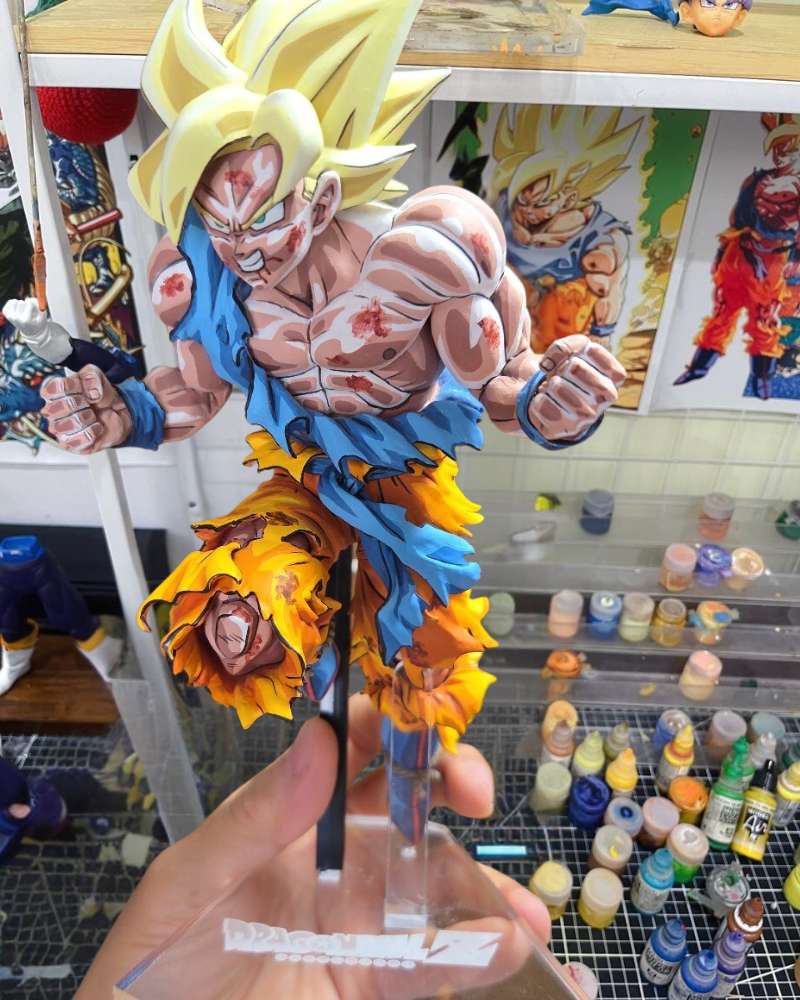18CM SSJ Son Goku Jump 50th Anniversary Figure Repaint