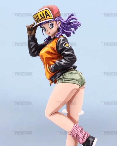 26CM Dragon Ball Motorcycle Bulma Anime Figure Repaint