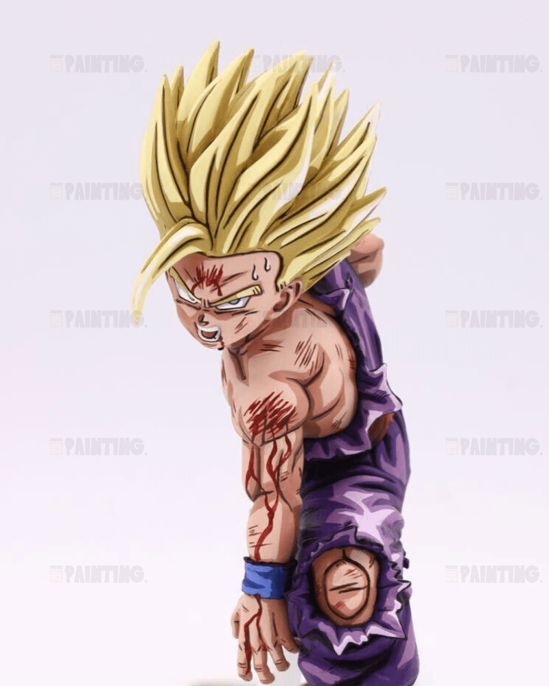 13CM DBZ Super Saiyan Son Gohan Vs. Cell Figure Repaint