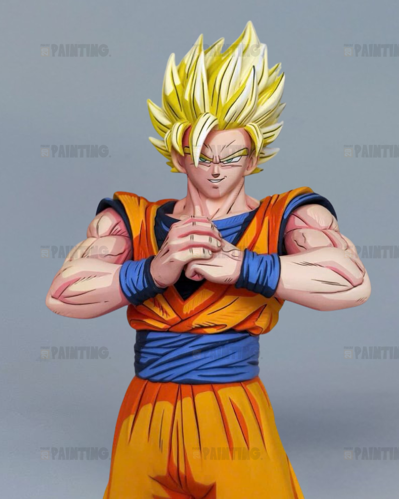 30CM Dragon Ball Super Saiyan Son Goku Figure Repaint