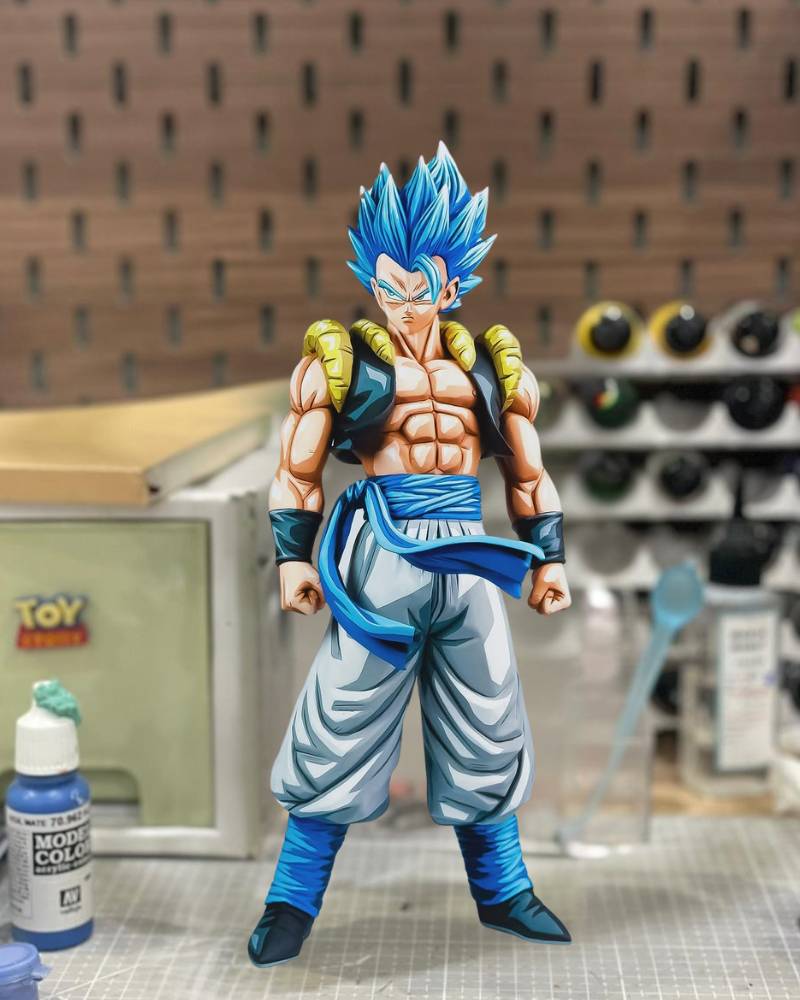 Anime Colour Super Saiyan Blue Gogeta Figure Repaint