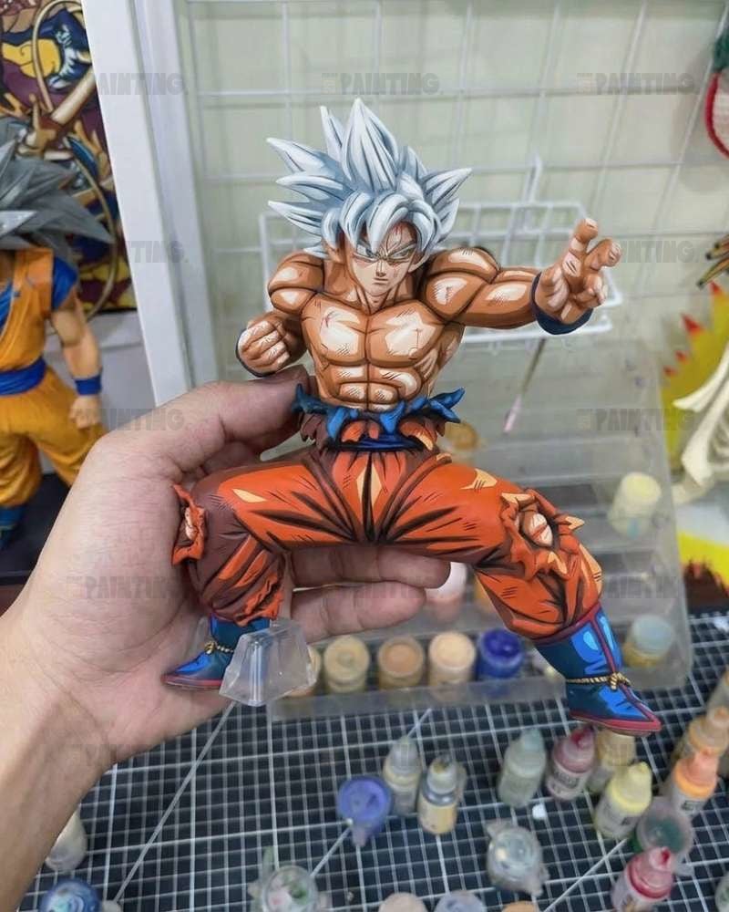 12CM Anime Colour Son Goku Ultra Instinct Figure Repaint