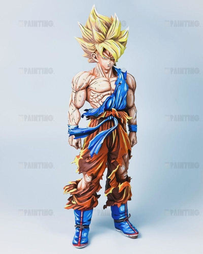 30CM Dragon Ball Z Son Goku SSJ Repaint - 2D Figure Painting