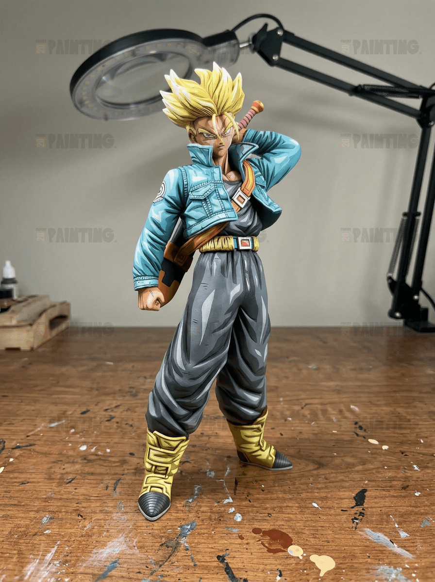 Hand Painted Dragon Ball Future Trunks 2D Comic-Style Repaint