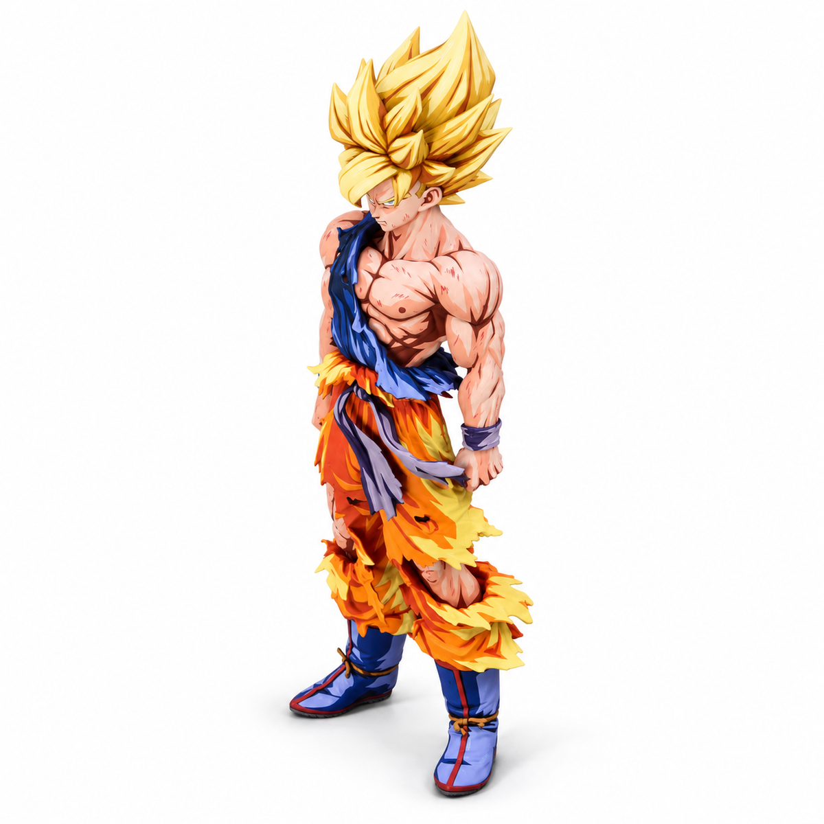 Hand-painted Goku SSJ figure — full figure on white