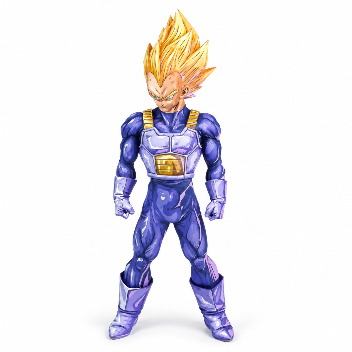 Hand-painted Vegeta SSJ figure — full figure on white