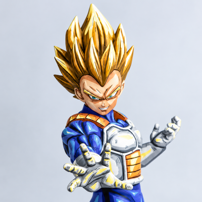 Hand-painted Vegeta Open Hand figure — head and upper-body detail