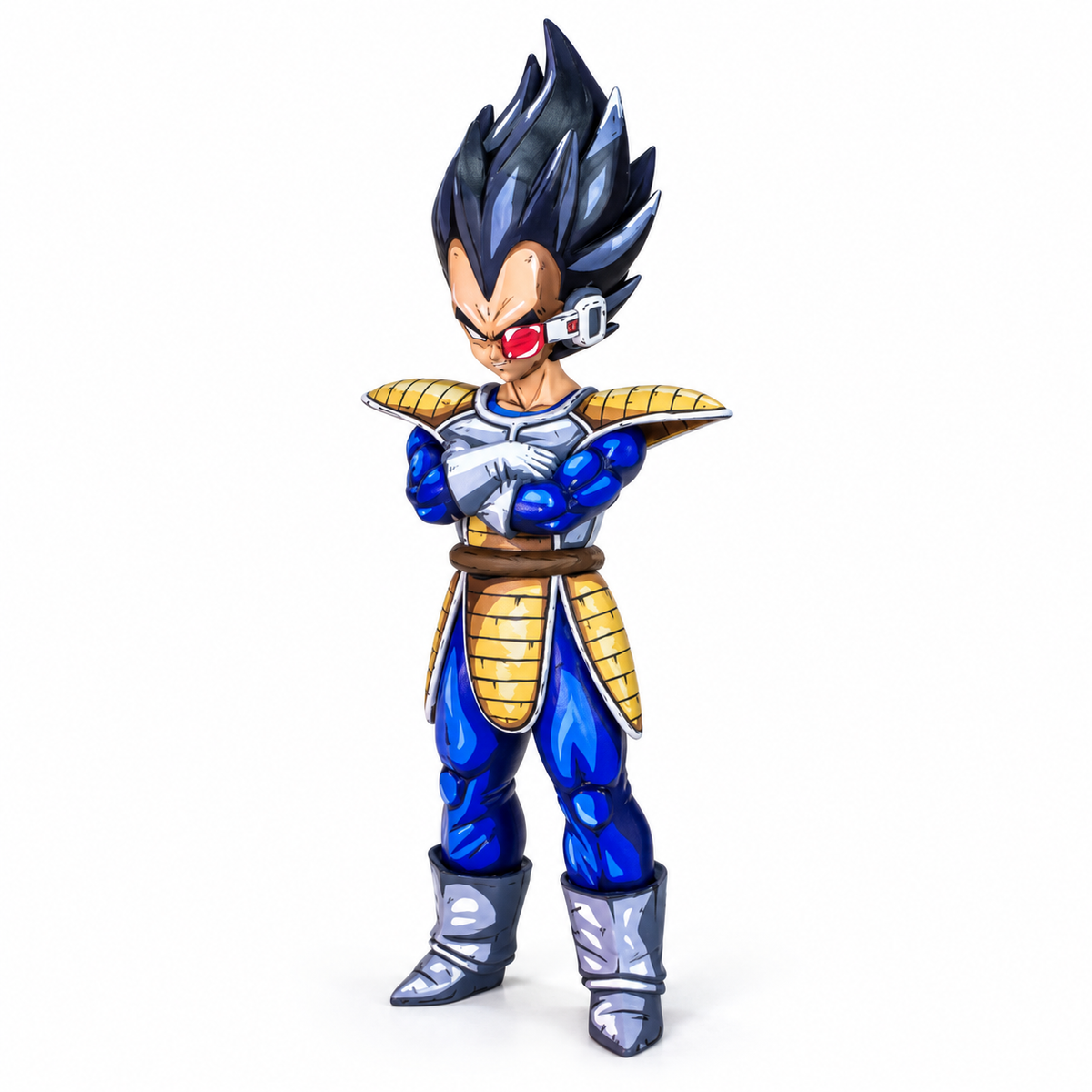Hand-painted Prince Vegeta figure — full figure on white