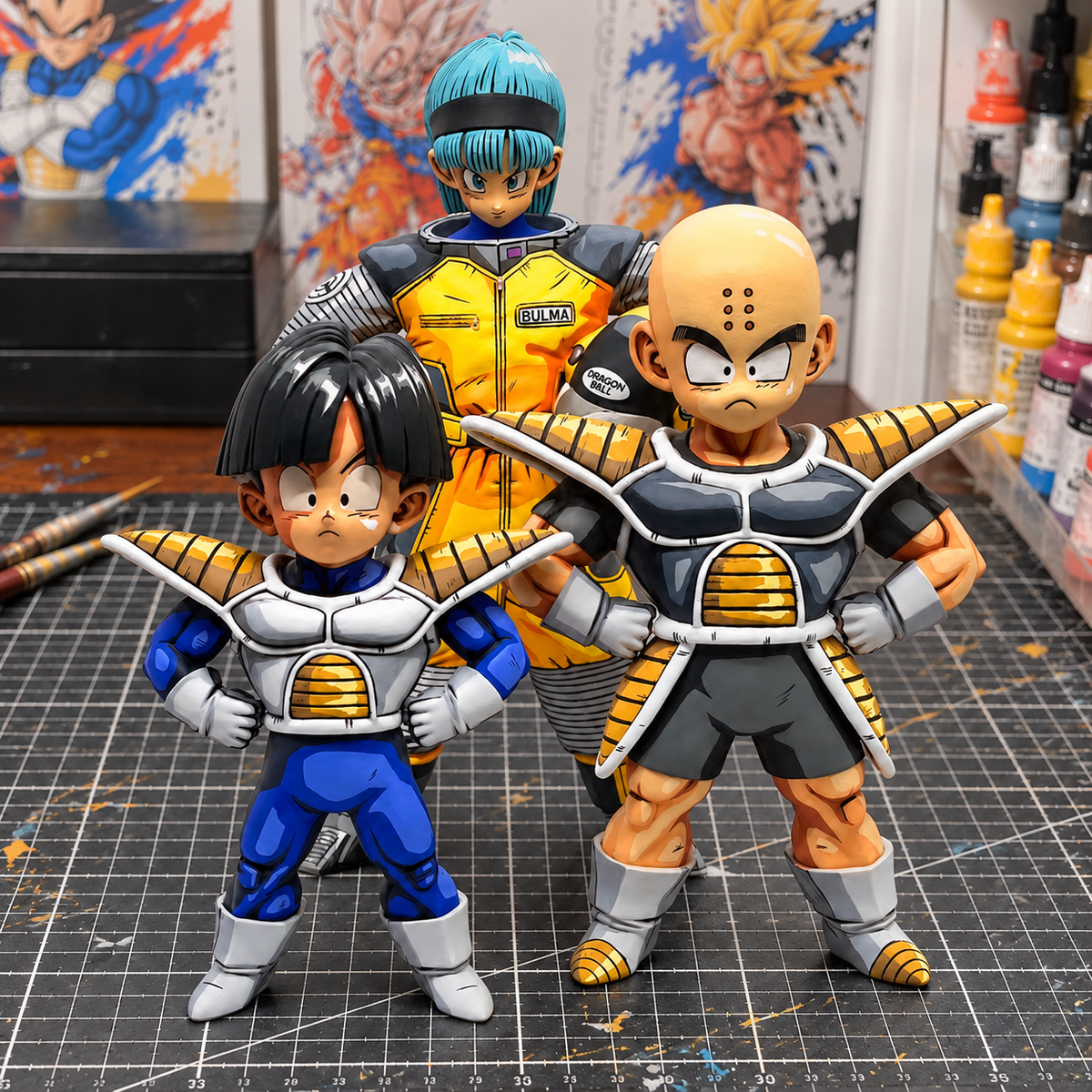Anime Colour Dragon Ball Gohan, Krillin, Bulma 2D Figure Repaint — workshop