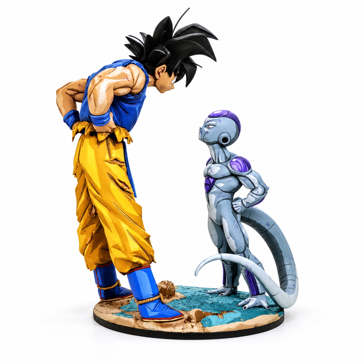 Son Goku vs Frieza Battle On Planet Namek Figure Repaint — white