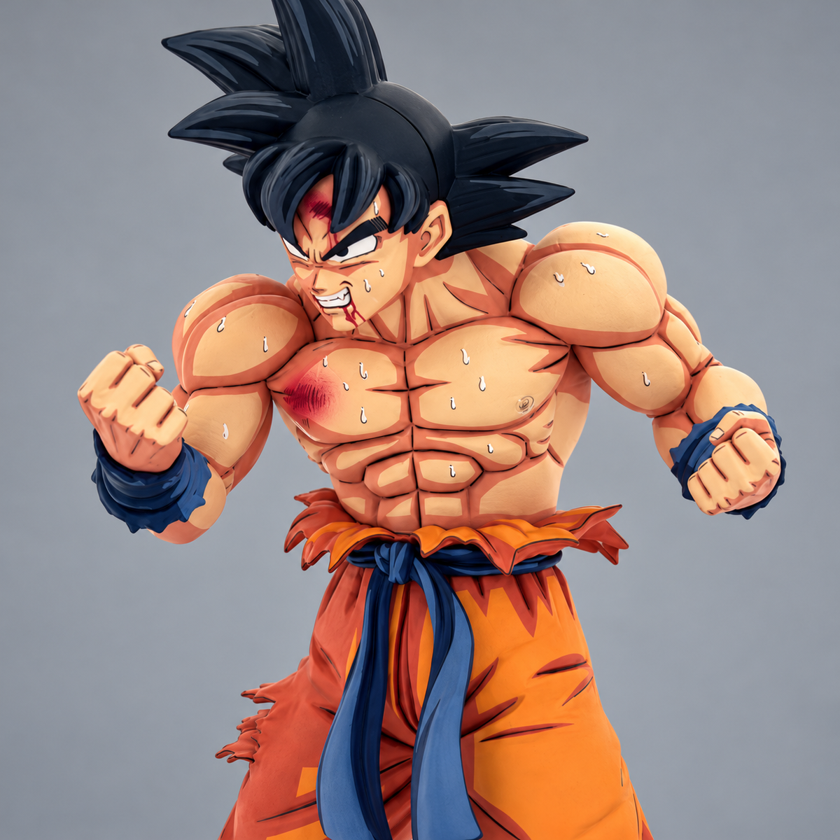 Dragon Ball Z Son Goku 2D Anime Colour Figure Repaint — torso and hands