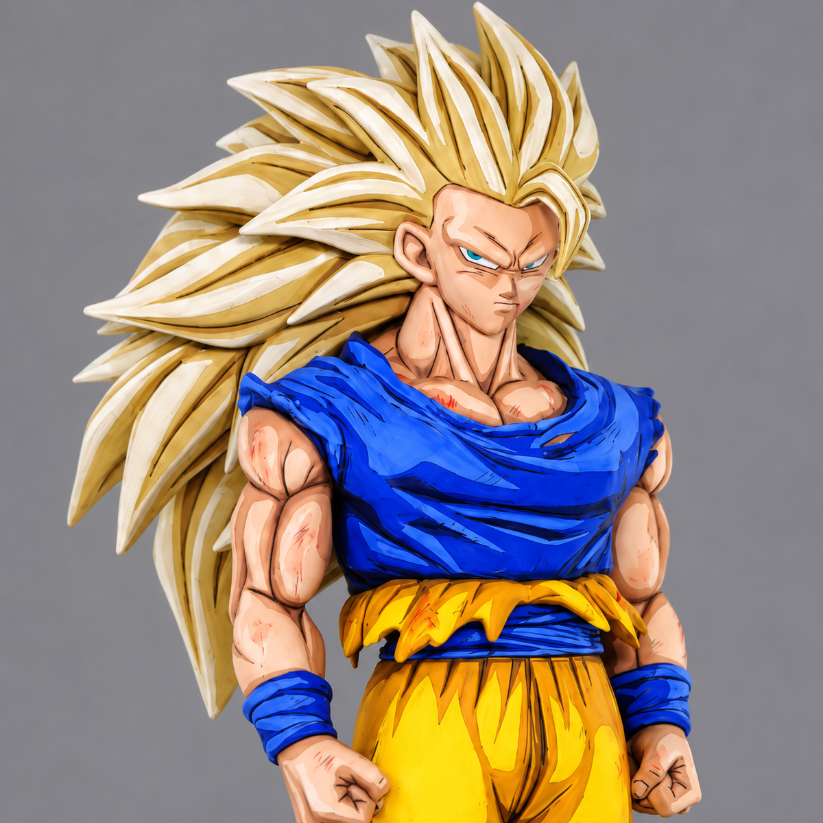 Super Saiyan 3 Son Goku Anime Figure Repaint — head and shoulders