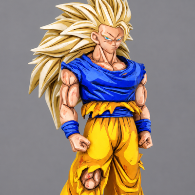 Super Saiyan 3 Son Goku Anime Figure Repaint — torso and hands