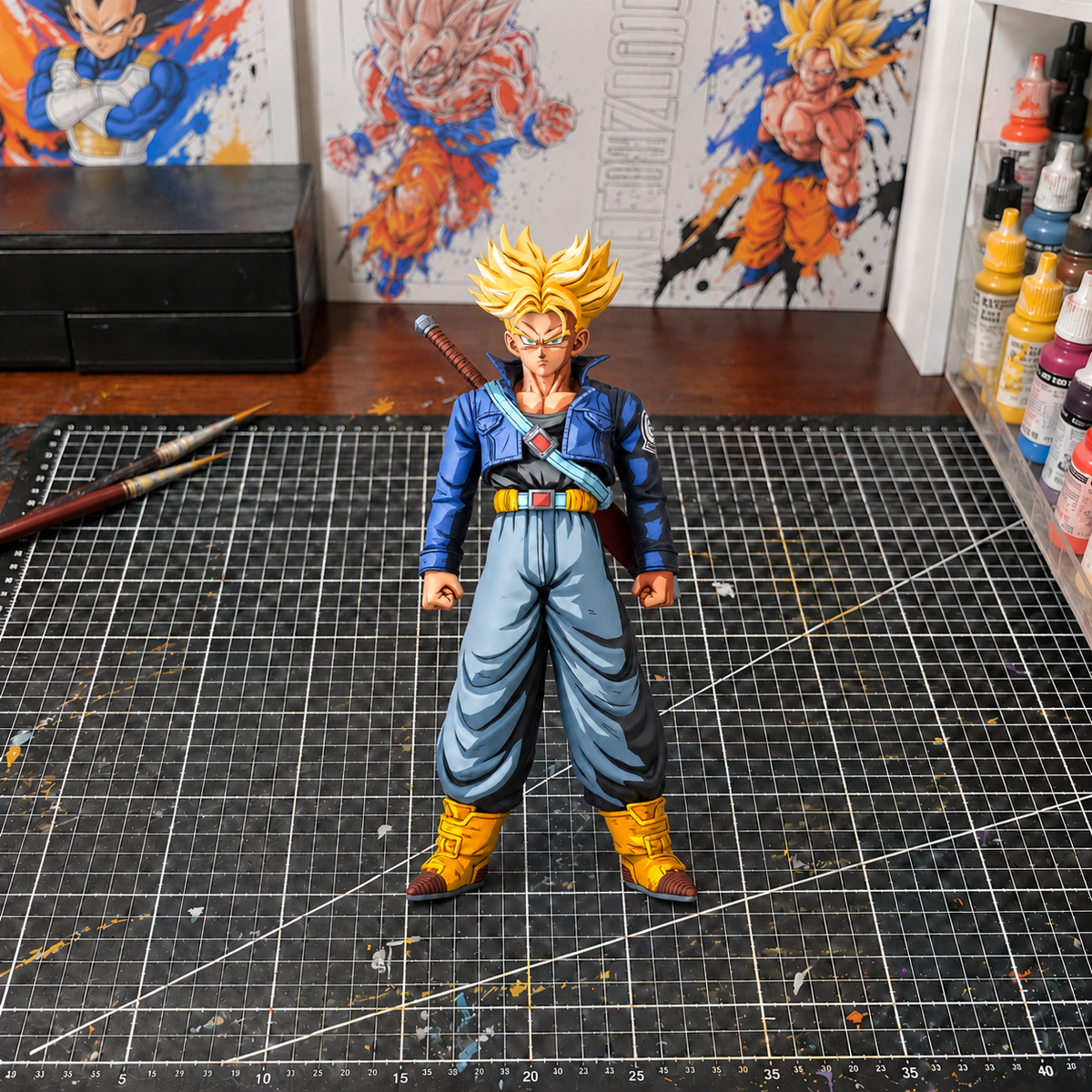Trunks SSJ Grandista — hand-painted figure in artist workshop