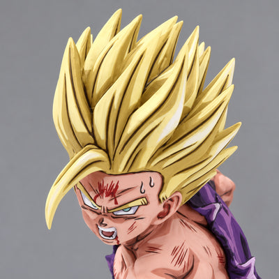 Hand-Painted Dragon Ball Super Saiyan Gohan Battle-Damaged Figure Repaint — head