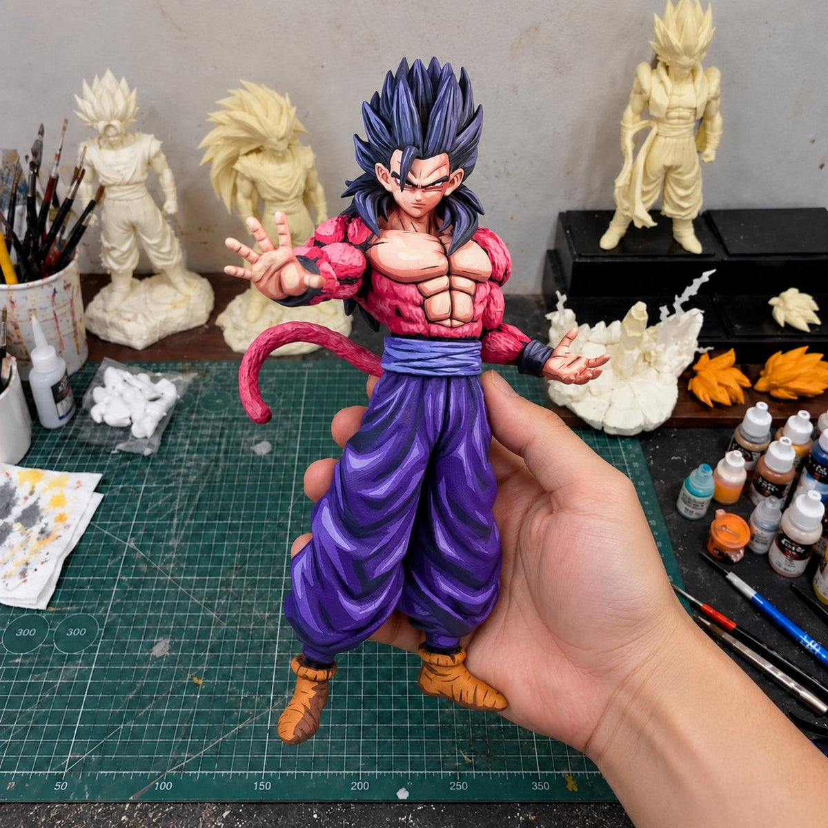 Custom Dragon Ball Super Saiyan 4 Gohan Figure Repaint — hand or studio