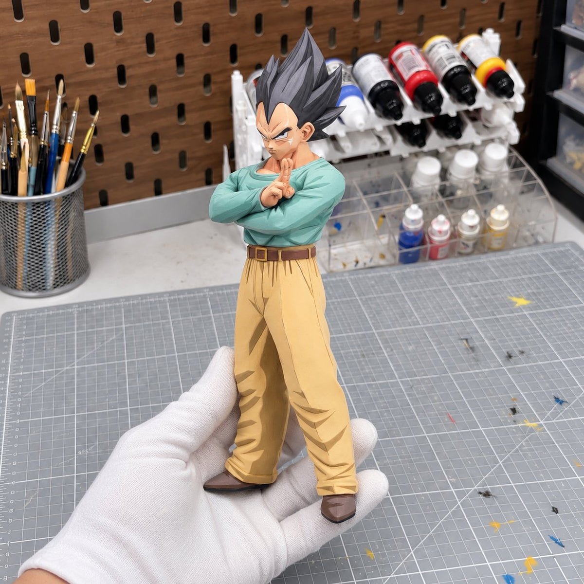 Dragon Ball Vegeta Duel to the Future Figure Repaint — figure in painting workshop