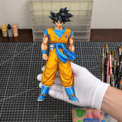 Dragon Ball Son Goku 2D Comic Colour Figure Repaint — figure in painting workshop