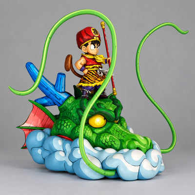 Hand-Painted Dragon Ball Kid Goku on Shenron Figure Repaint — side view or sculpt detail