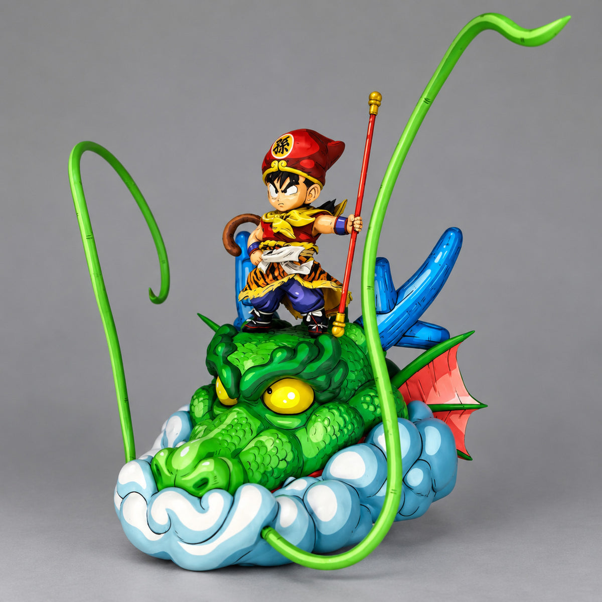 Hand-Painted Dragon Ball Kid Goku on Shenron Figure Repaint — alternate view
