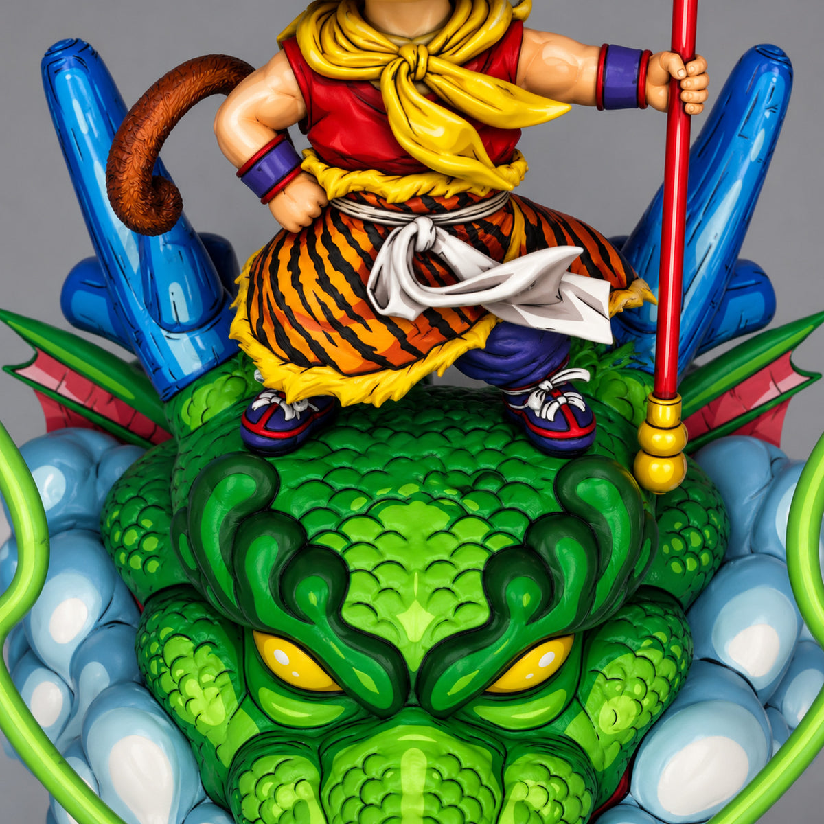 Hand-Painted Dragon Ball Kid Goku on Shenron Figure Repaint — body and painted details