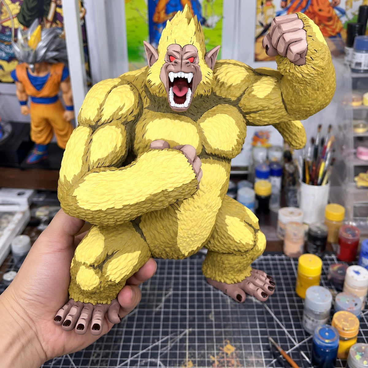 Dragon Ball GT Golden Great Ape Goku Figure Repaint — figure in painting workshop