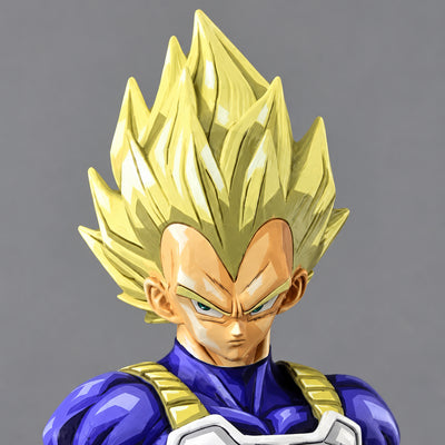 Anime Style Dragon Ball Z SSJ2 Vegeta Figure Repaint — Head and hair portrait