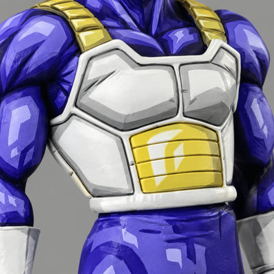 Anime Style Dragon Ball Z SSJ2 Vegeta Figure Repaint — white-yellow chest armour and purple suit paintwork, no fists or head