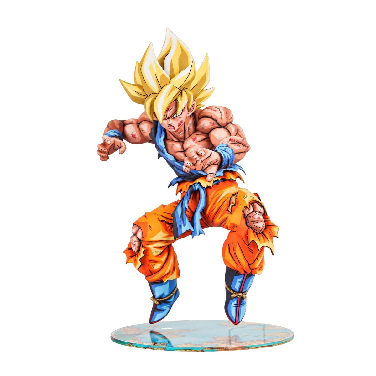Dragon Ball Super SSJ Son Goku Figure Repaint — Full figure on white background